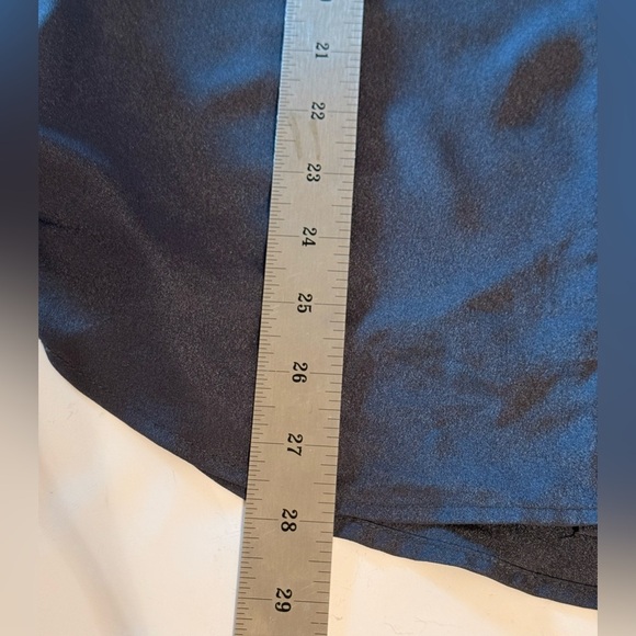 CALVIN KLEIN Women Thin Light Slippery Poly Blouse 2-Way Sleeve Black/Gray Med - Picture 11 of 11